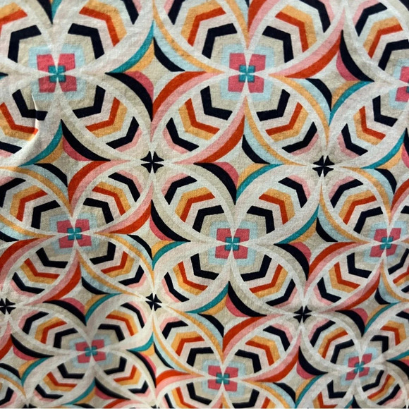 Talbots size Large Cotton 3/4 length sleeve geometric print - Picture 6 of 9